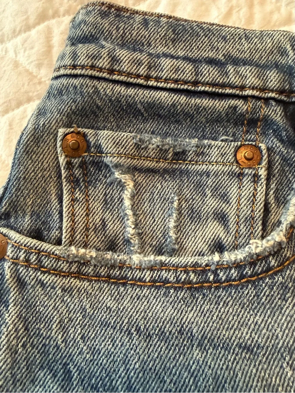 Levi’s Premium 501 Original Distressed Denim Cutoff Shorts Button Fly High Rise